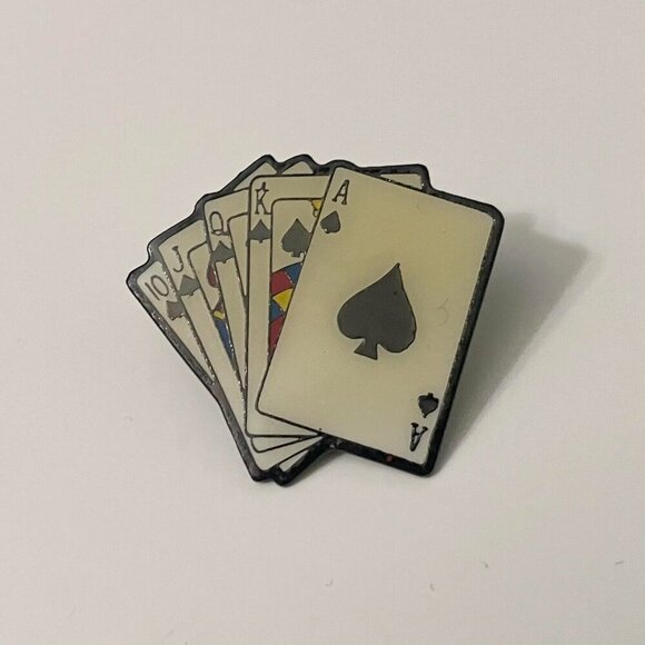 Vintage Park International Deck of Cards Lapel Pin Royal Flush Poker Cards - Picture 9 of 10